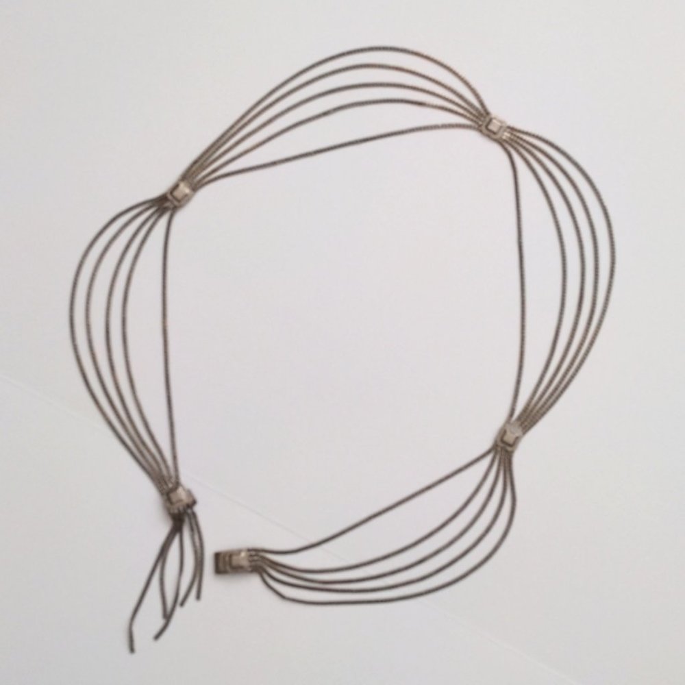 Christian Dior Belt Multi Strand Silver Chain Hip Belt Conchos Vintage - Picture 9 of 13